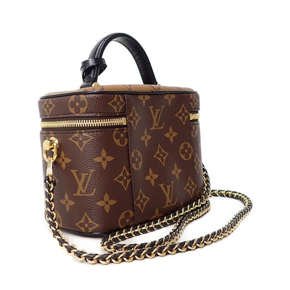 Louis Vuitton Monogram Bag Leather Brown Vanity NV